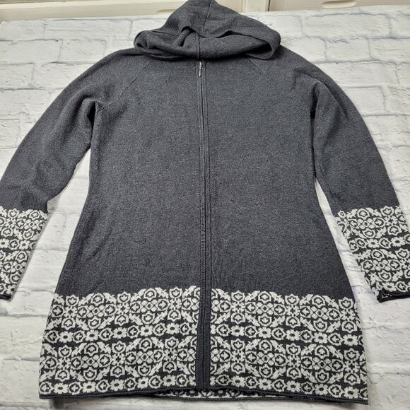 Cynthia Rowley Hooded Nordic Zip Cardigan size Medium - Picture 3 of 16